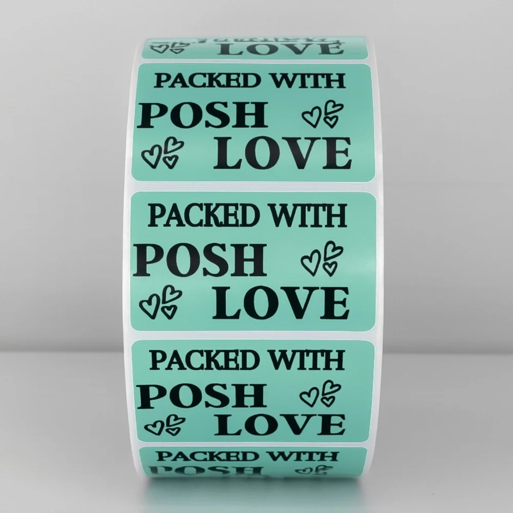 Packed With Posh Love Stickers | Purple Labels for Poshmark Packaging
